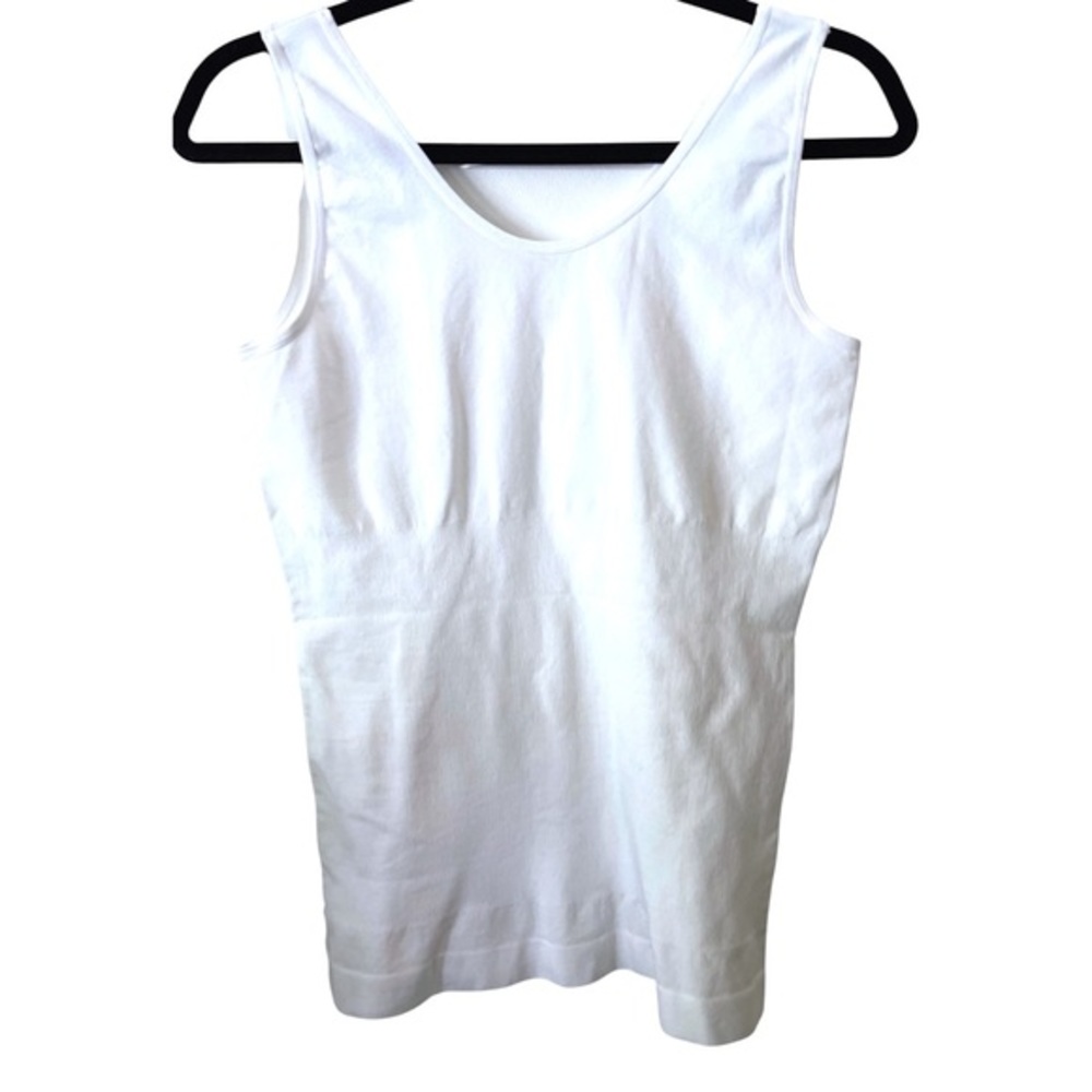Skinnygirl smoothers and shapers v neck tank top in white with tummy control